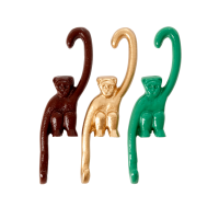 Monkey Shaped Coloured Metal Hooks By Rice DK